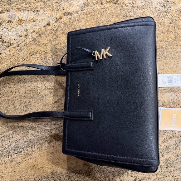 Michael Kors Laila Leather Tote Bag NWT. Black and all leather. Very nice bag. - Picture 2 of 7